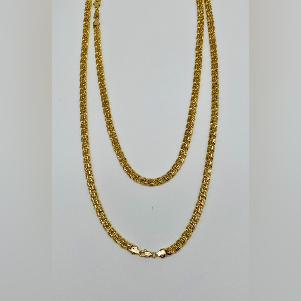 BISMARK Yellow Gold plated 14k Chain Necklaces  24” With crystal cross - Picture 5 of 17